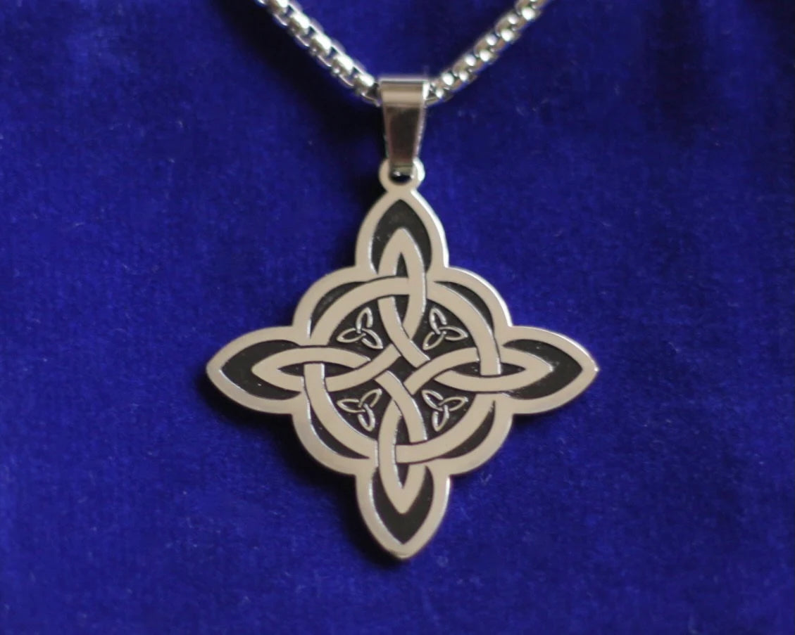 Witch Knot Triquetra Pendant Necklace with Gift Pouch