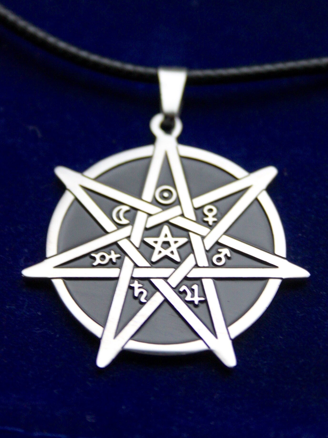 Septegram Waxed Cord Pendant Necklace with Gift Pouch