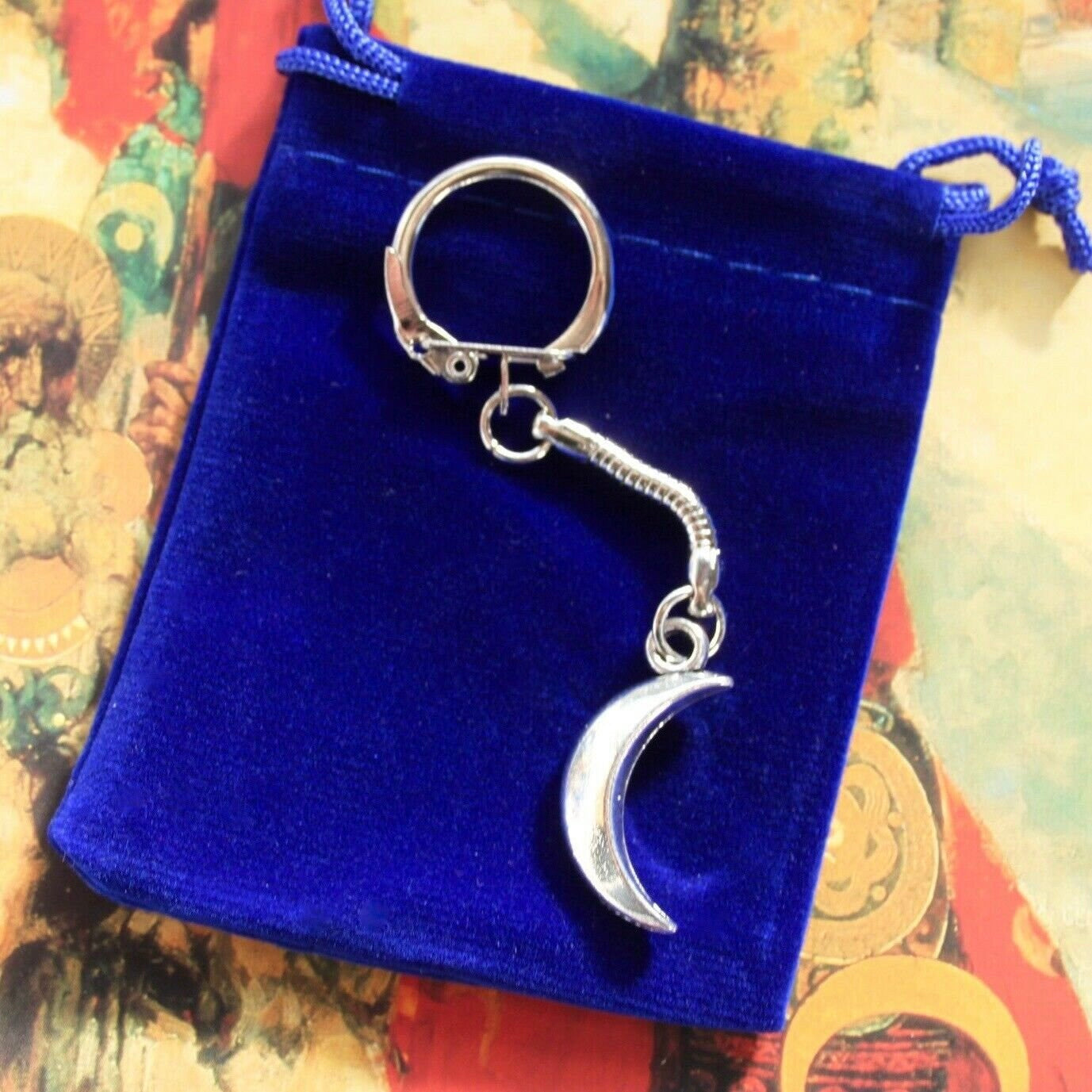 3D Crescent Moon Keyring with Gift Pouch