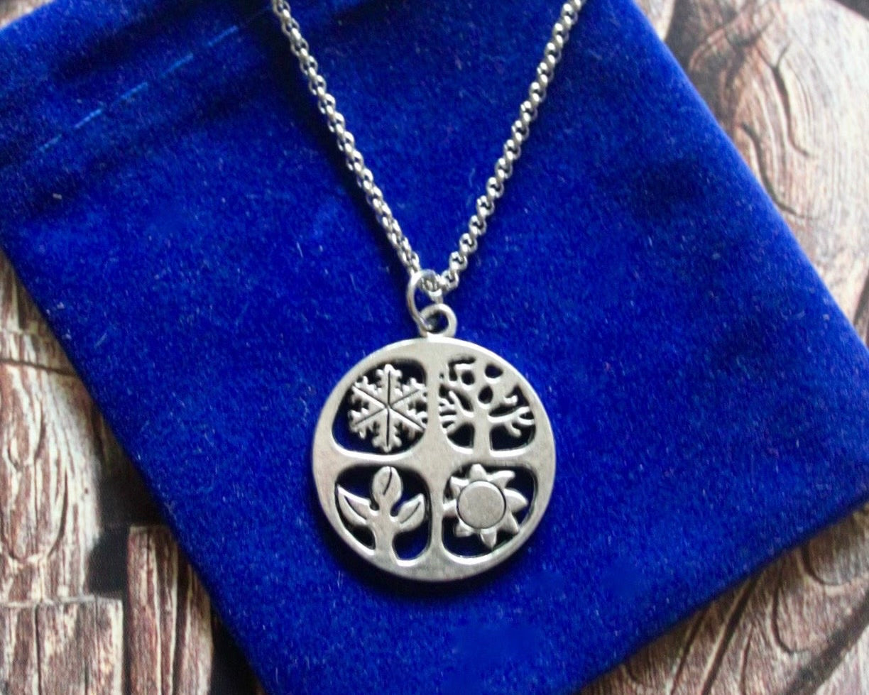 Four Seasons Pendant Necklace with Gift Pouch