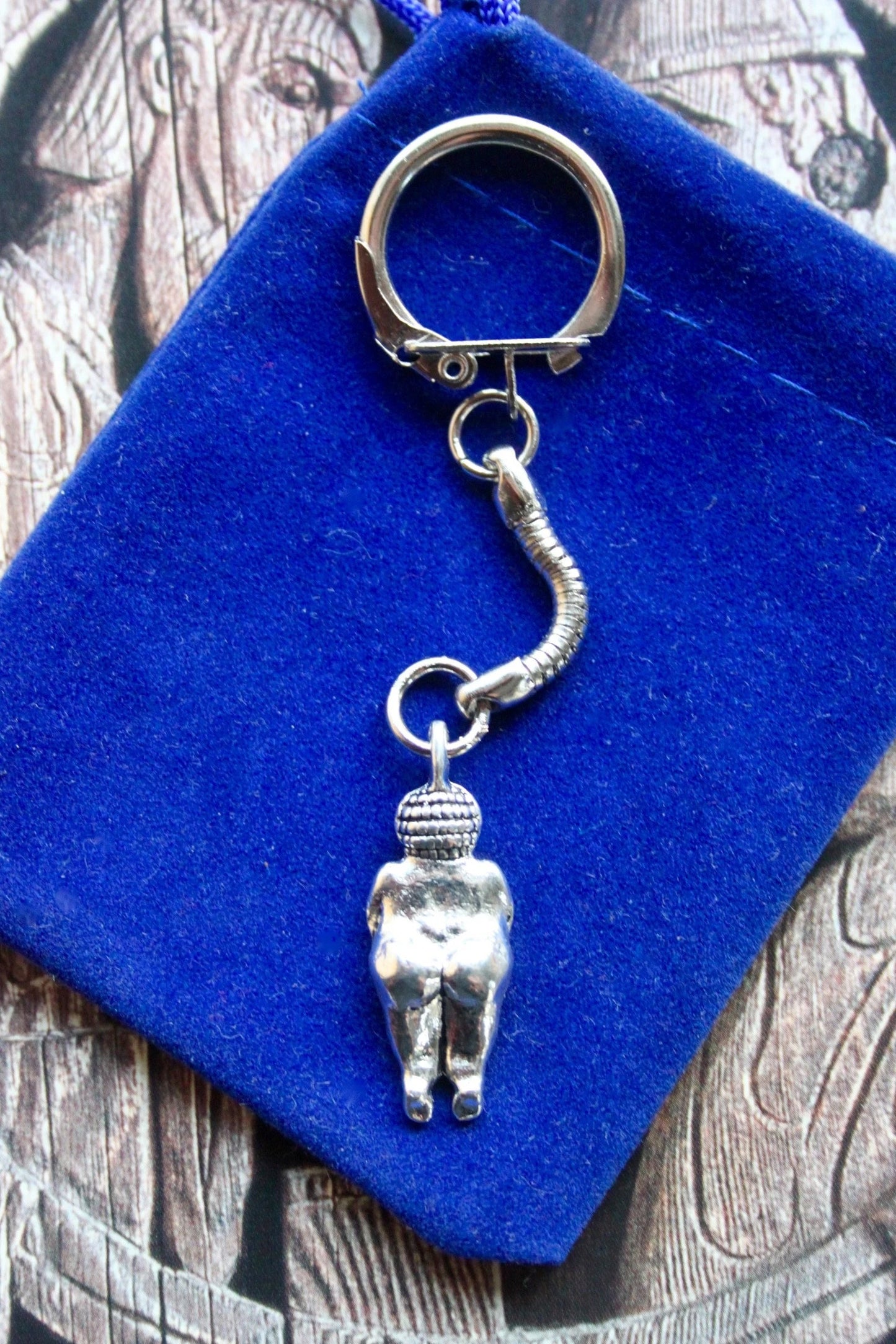 Venus of Willendorf Keyring with Gift Pouch