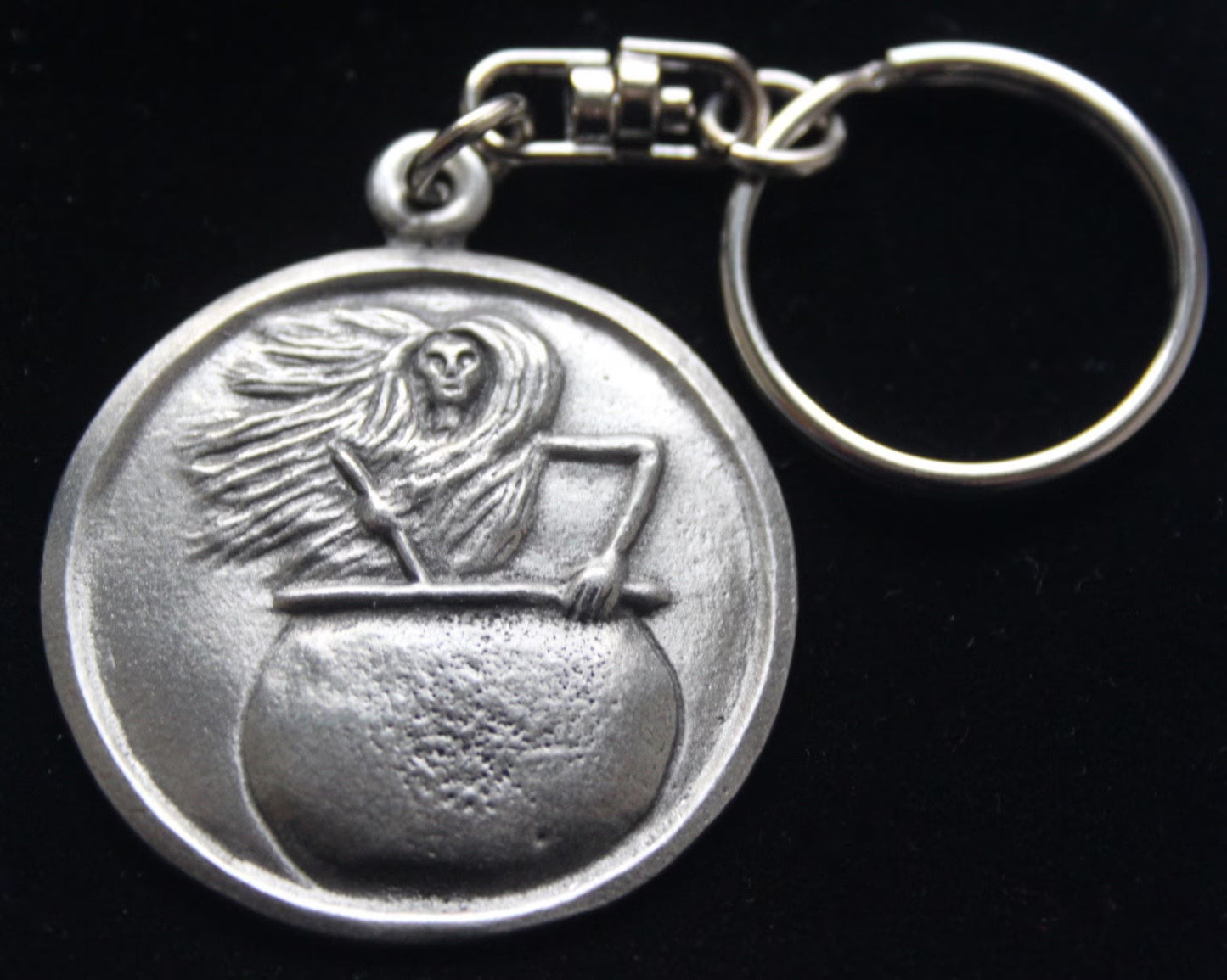 Baba Yaga Pewter Keyring with Gift Pouch