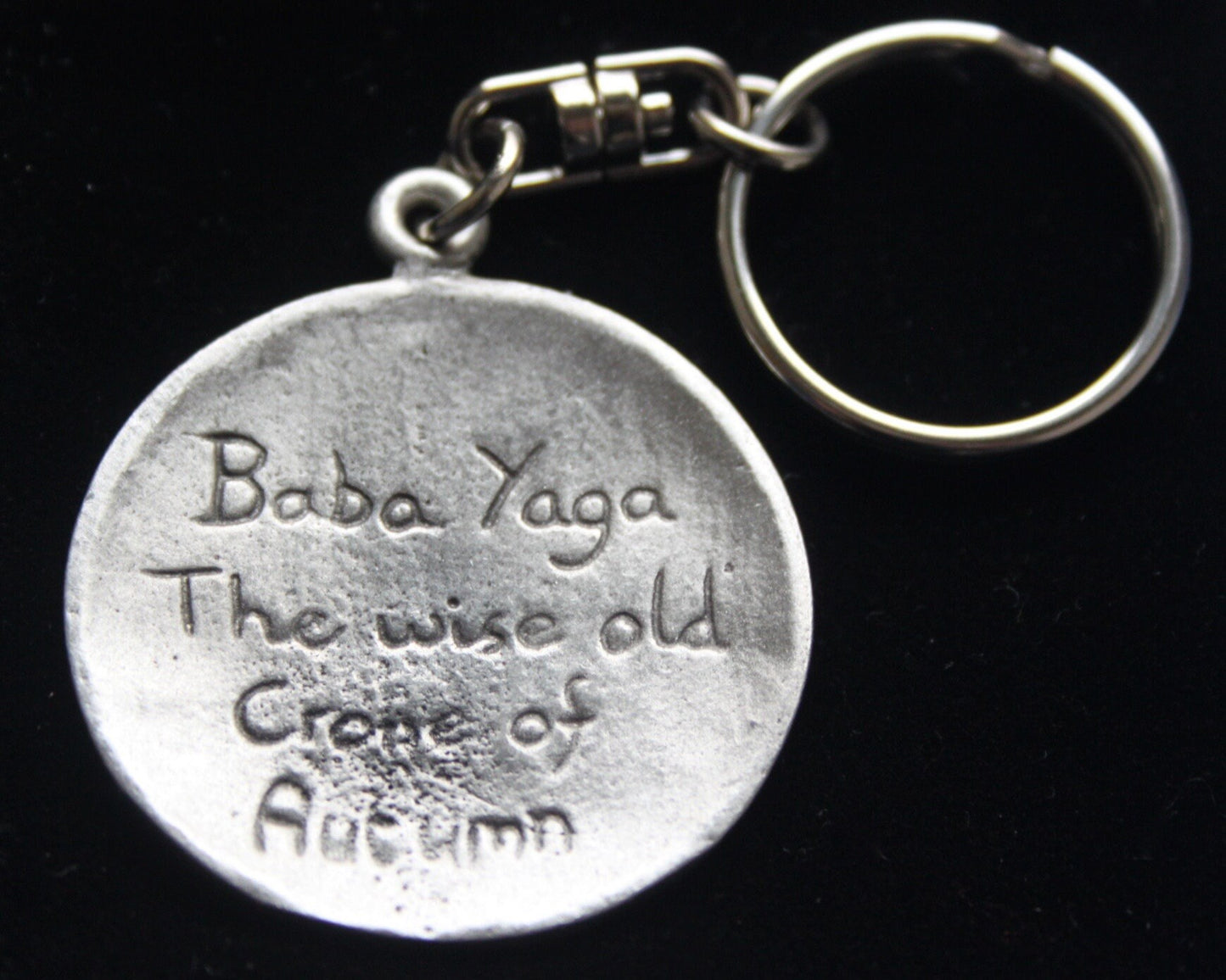 Baba Yaga Pewter Keyring with Gift Pouch