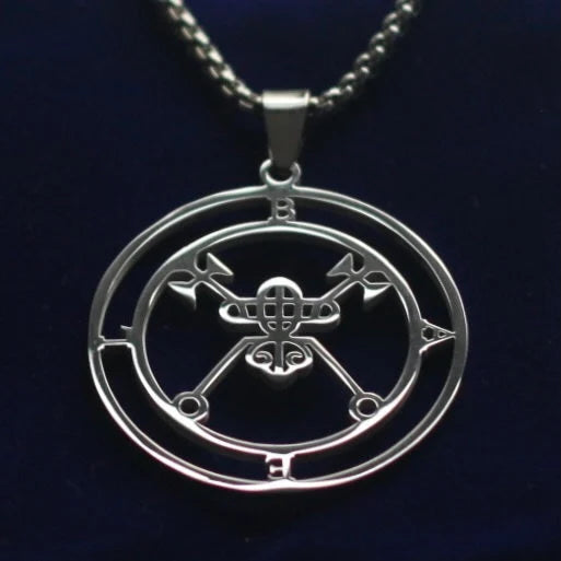 Baal Bael Sigil Pendant Necklace, Silver Stainless Steel, Lesser Key of Solomon