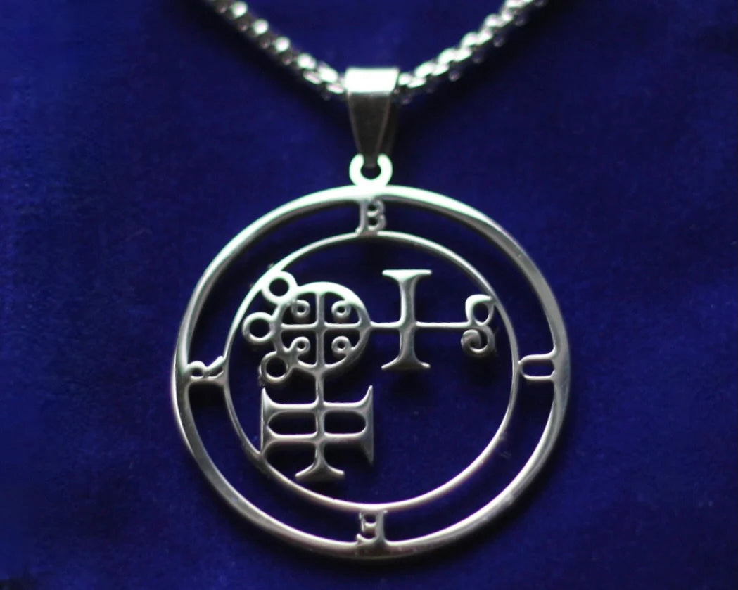 buer sigil silver pendant necklace