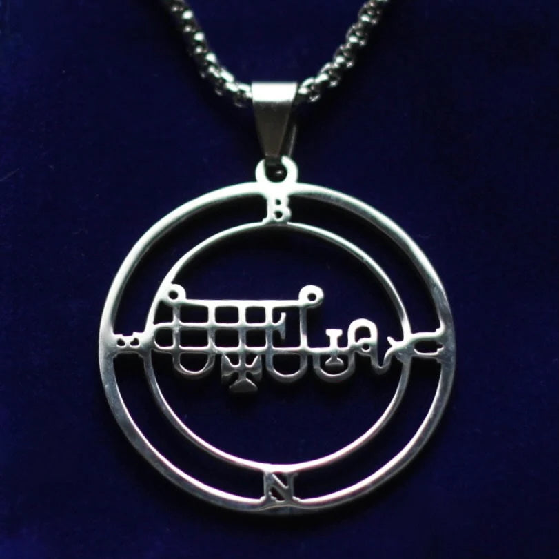Bune Sigil Pendant Necklace, Silver Stainless Steel, Lesser Key of Solomon