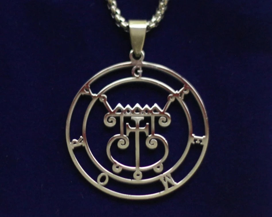 Gremory Sigil Pendant Necklace, Silver Stainless Steel, Lesser Key of Solomon
