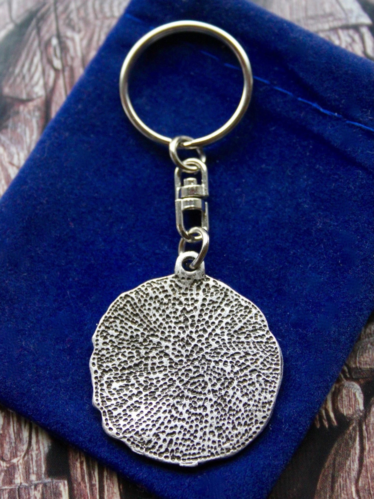 Sun and Moon Keyring with Gift Pouch, Silver Metal Keychain