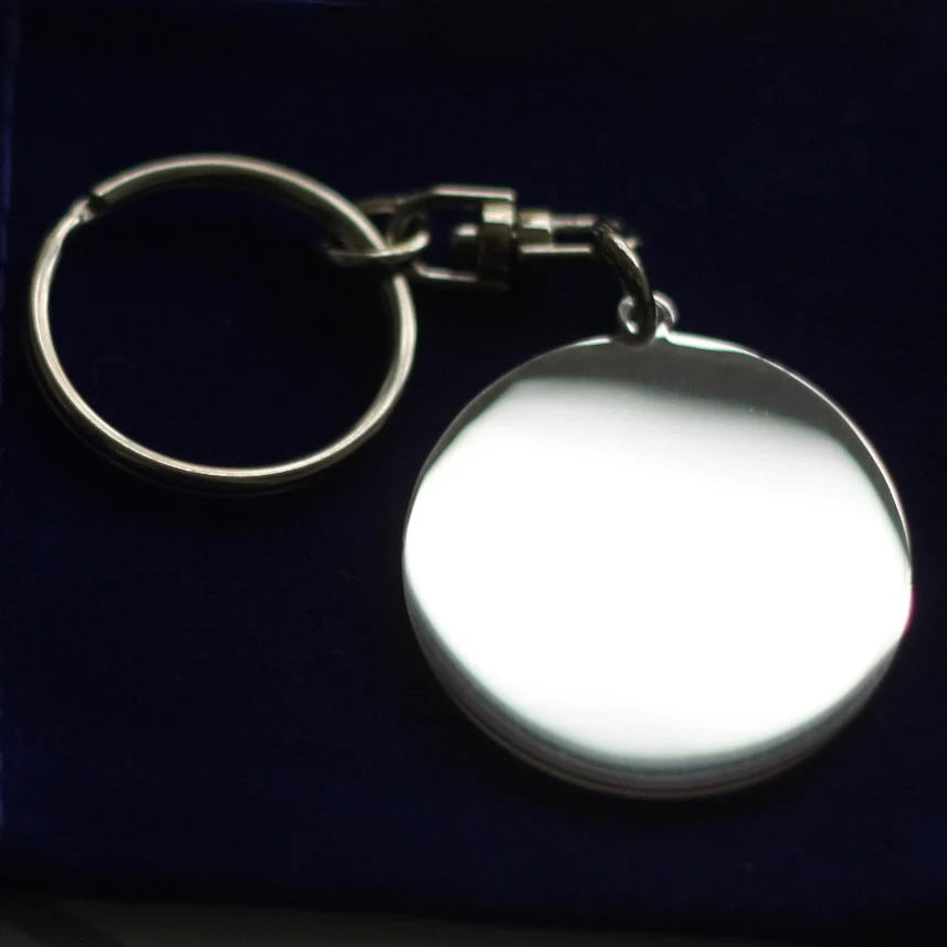 Saint Michael Protect Us Keyring with Gift Pouch, Silver Stainless Steel Keychain