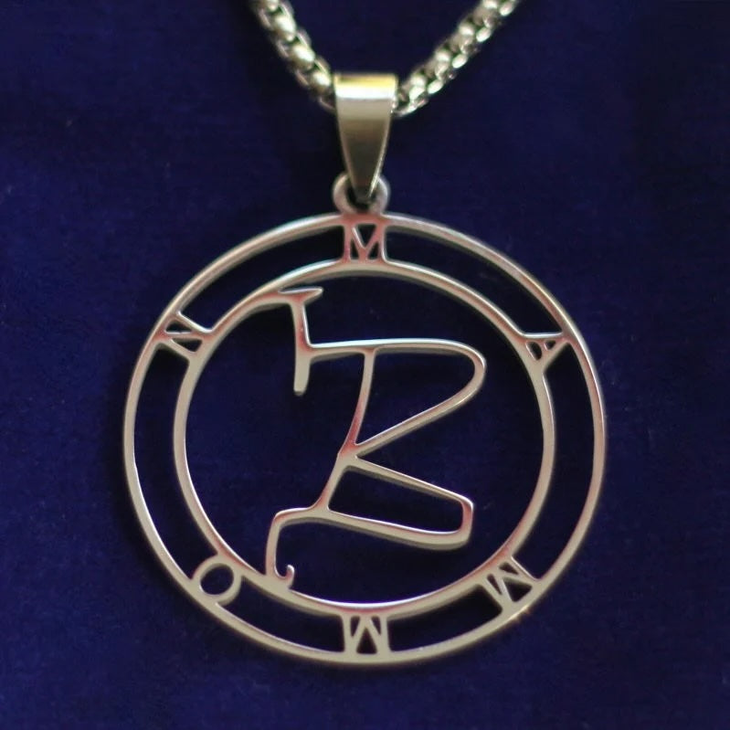 Mammon Sigil Pendant Necklace, Silver Stainless Steel, Lesser Key of Solomon