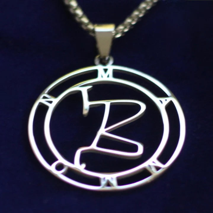 Mammon Sigil Pendant Necklace, Silver Stainless Steel, Lesser Key of Solomon