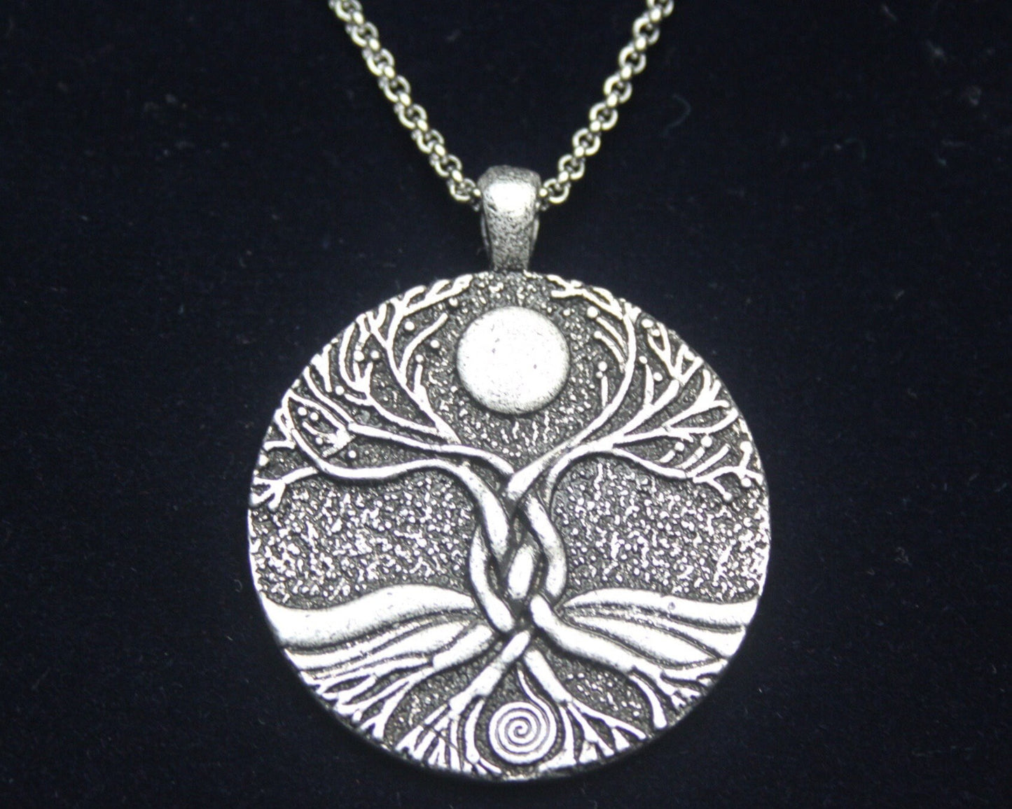 Tree of Life Full Moon Pendant Necklace with Gift Pouch