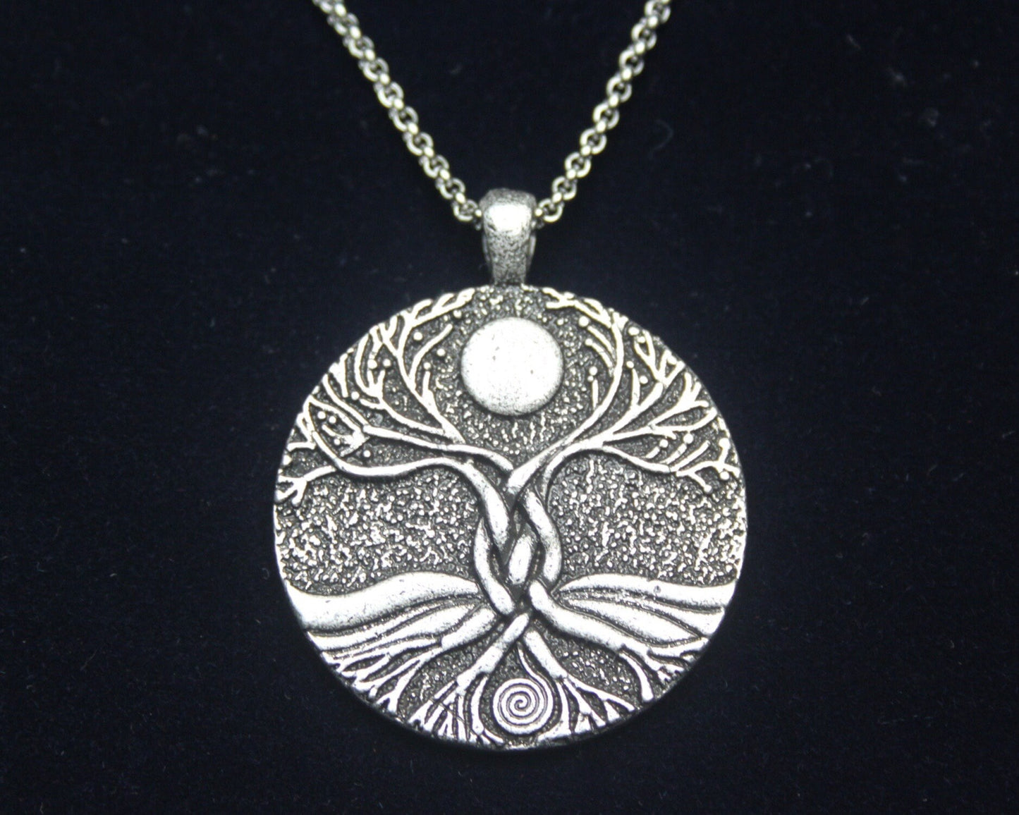 Tree of Life Full Moon Pendant Necklace with Gift Pouch