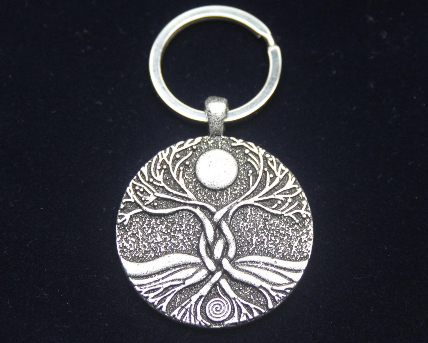 Tree of Life Moon Keyring with Gift Pouch