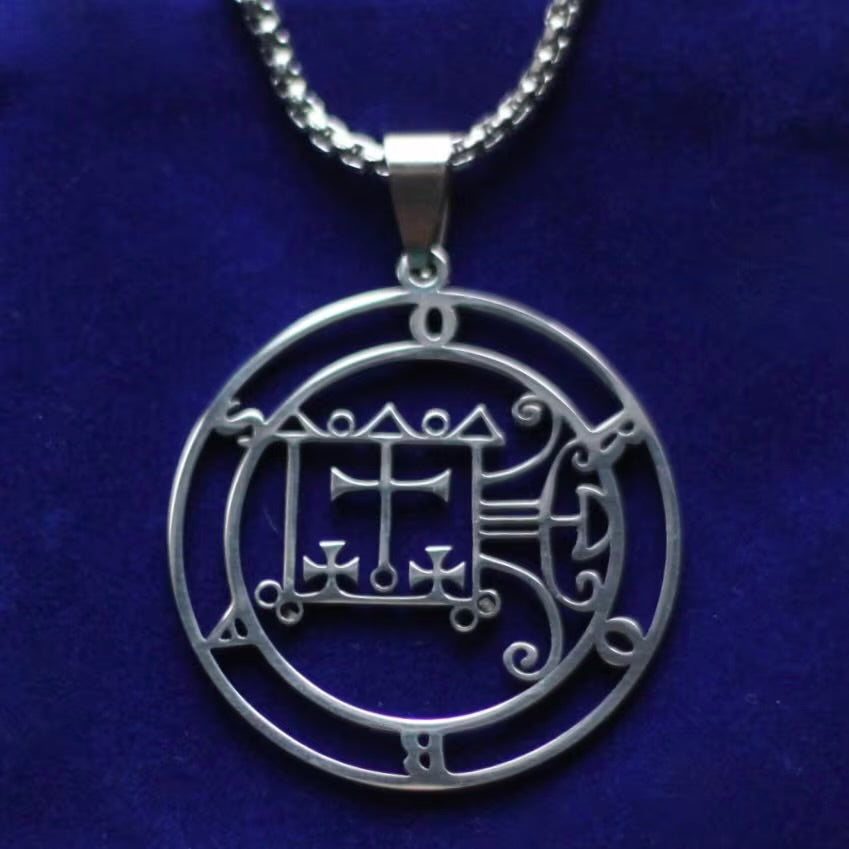 orobas sigil silver pendant necklace