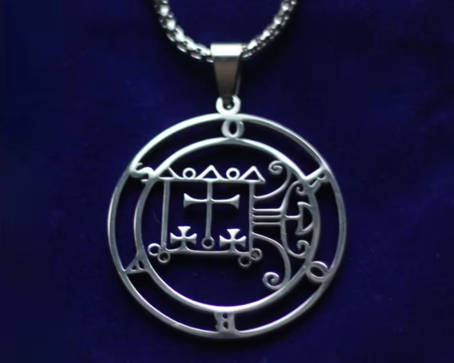 orobas sigil silver pendant necklace 2