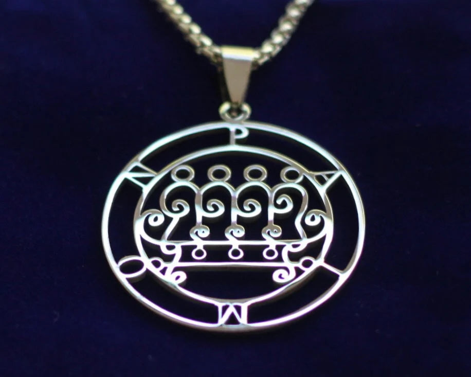 paimon sigil silver pendant necklace