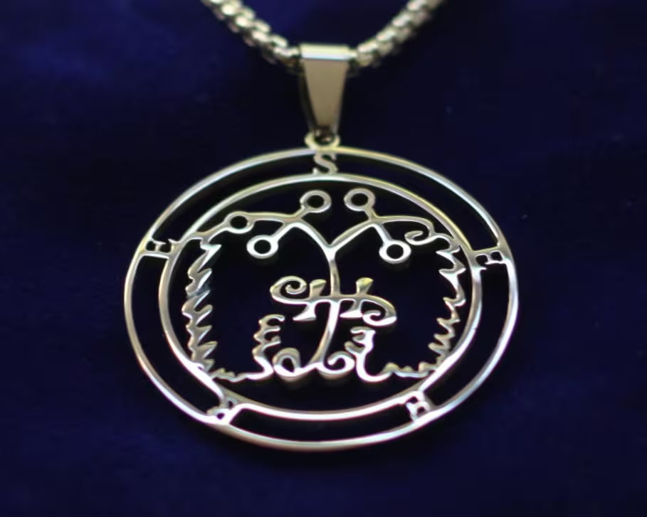 Seere Sigil Pendant Necklace, Silver Stainless Steel, Lesser Key of Solomon
