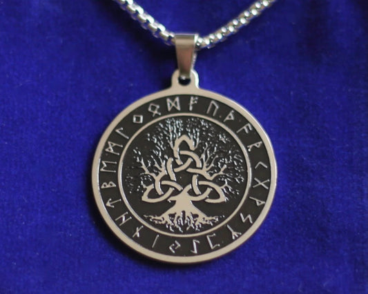 Triquetra Tree of Life Pendant Necklace with Gift Pouch