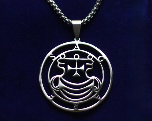 agares sigil silver pendant necklace