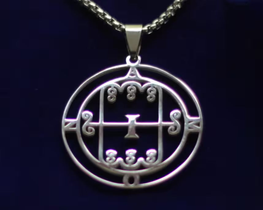 amon sigil silver pendant necklace