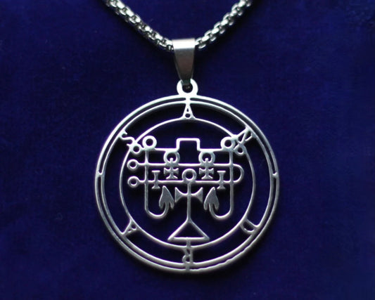 andras sigil silver pendant necklace