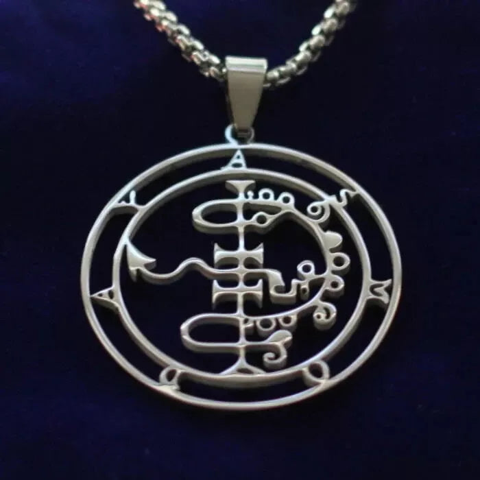 asmoday sigil silver pendant necklace