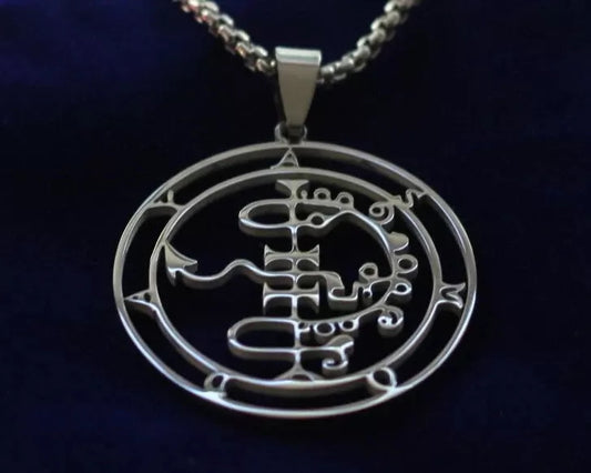 asmodeus sigil silver pendant necklace