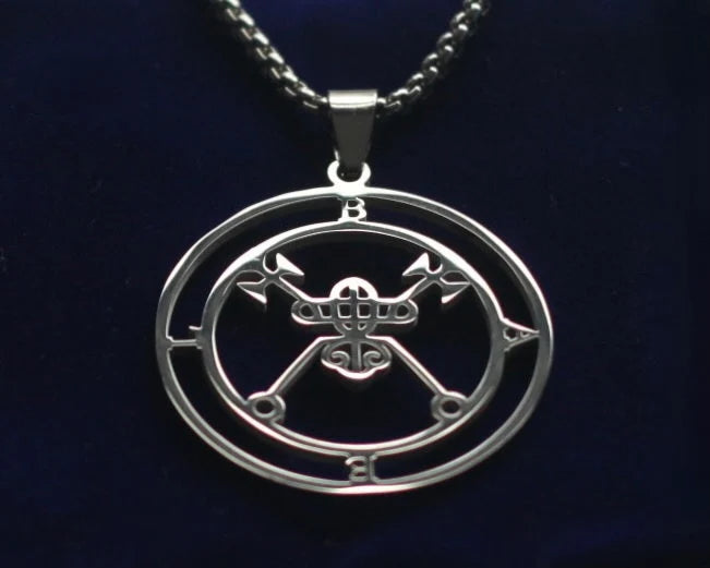 baal sigil silver pendant necklace