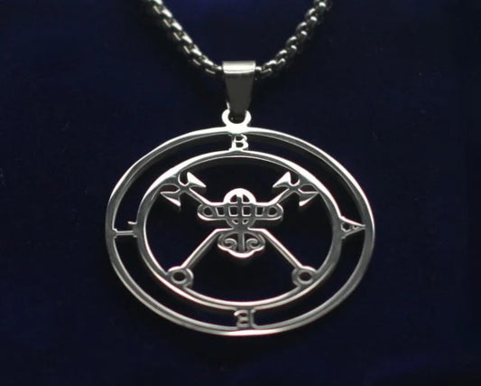 baal sigil silver pendant necklace