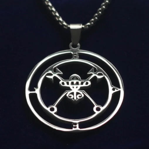 bael sigil silver pendant necklace
