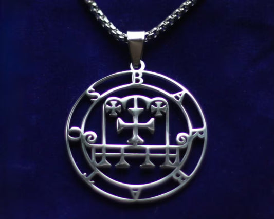 barbatos sigil silver pendant necklace
