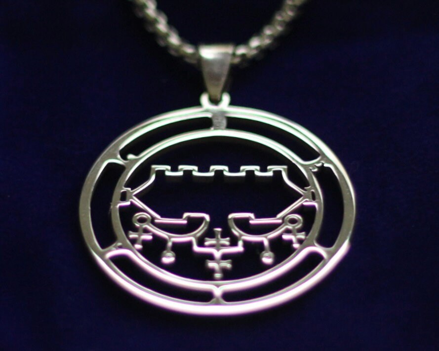bellial sigil silver pendant necklace