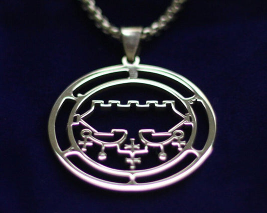bellial sigil silver pendant necklace