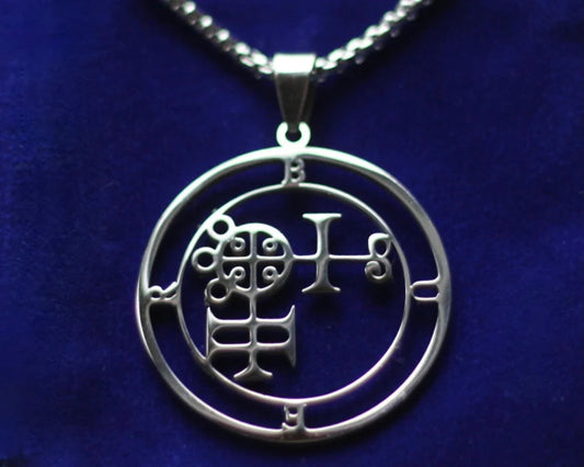 buer sigil silver pendant necklace