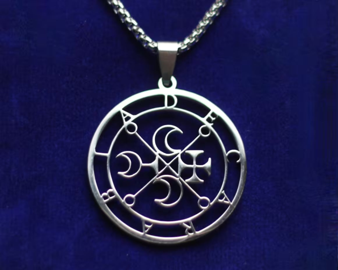 decarabia sigil silver pendant necklace