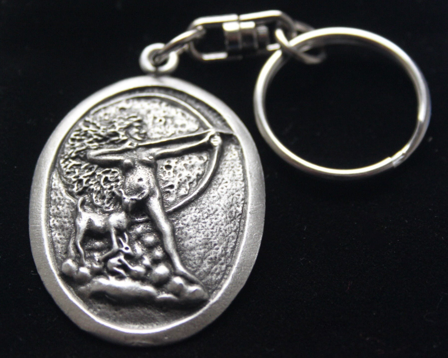 Diana Goddess Keyring with Gift Pouch, Pewter