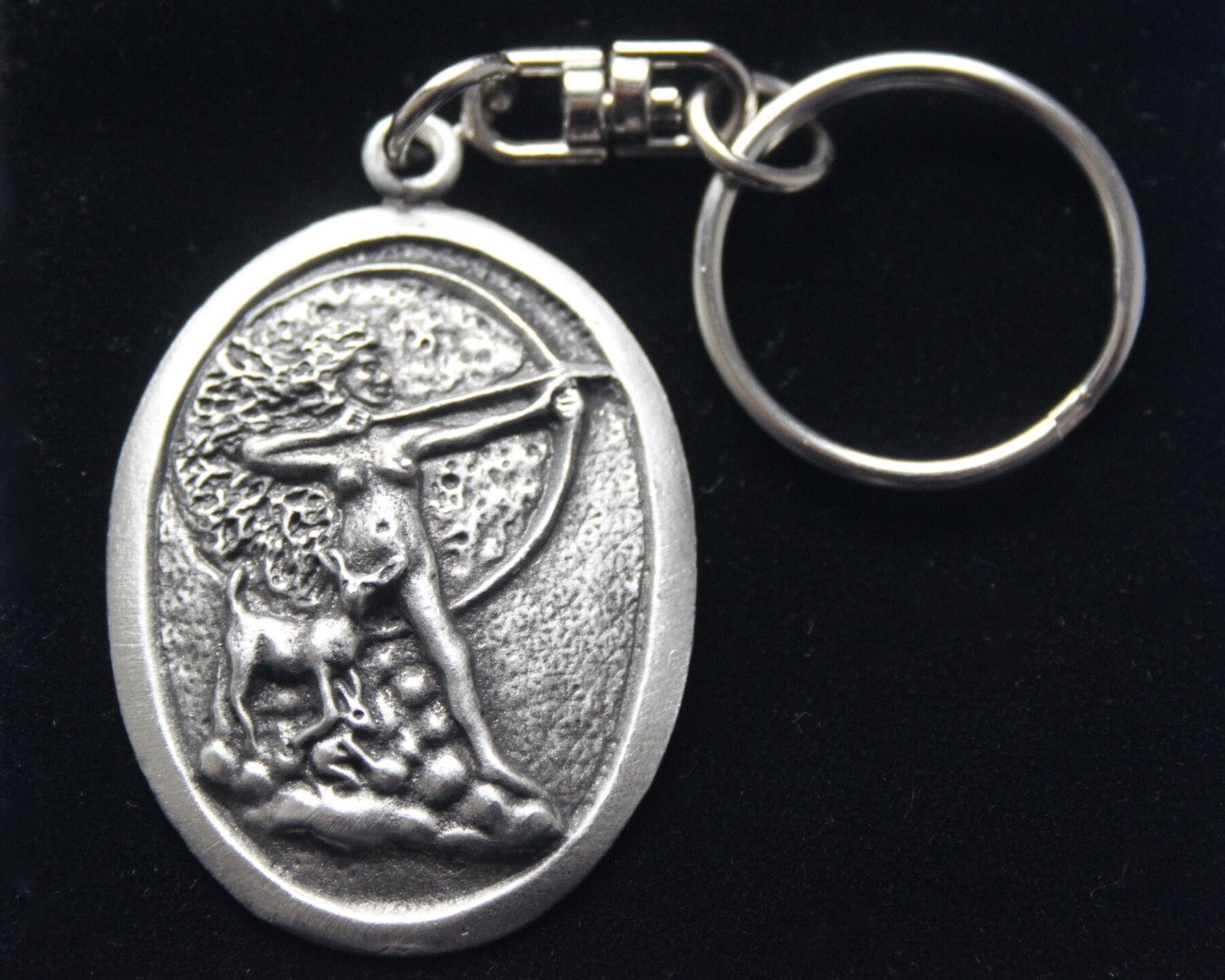 Diana Goddess Keyring with Gift Pouch, Pewter