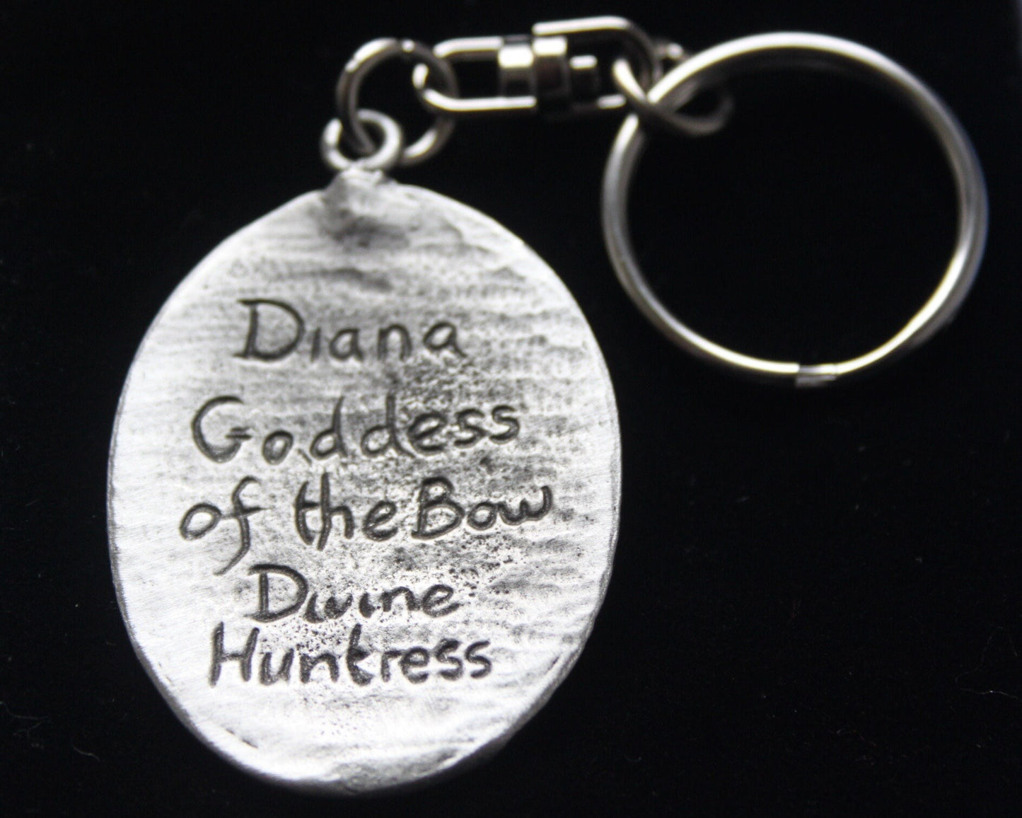 Diana Goddess Keyring with Gift Pouch, Pewter
