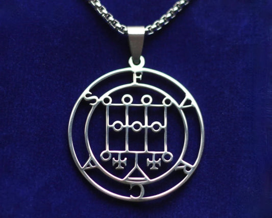 furcas sigil silver pendant necklace
