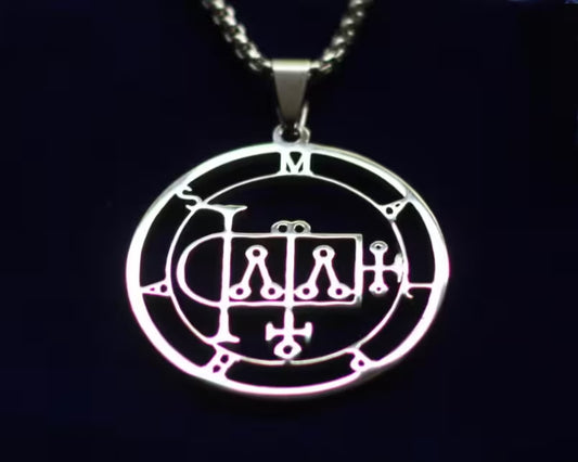 malphas sigil silver pendant necklace