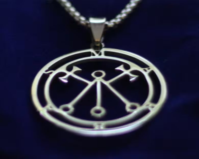 marbas sigil silver pendant necklace