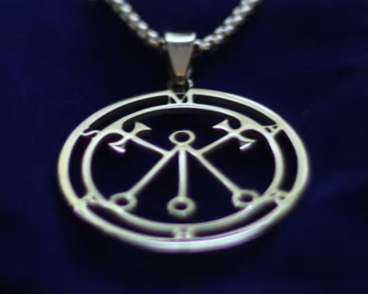 marbas sigil silver pendant necklace