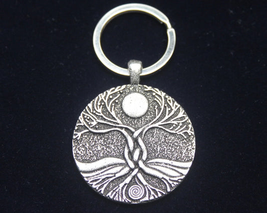 Tree of Life Moon Keyring with Gift Pouch