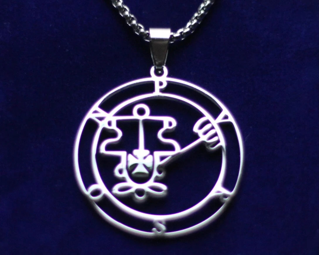 purson sigil silver pendant necklace
