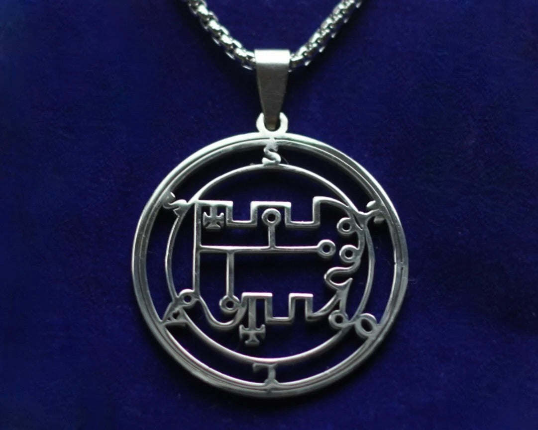 stolas sigil silver pendant necklace